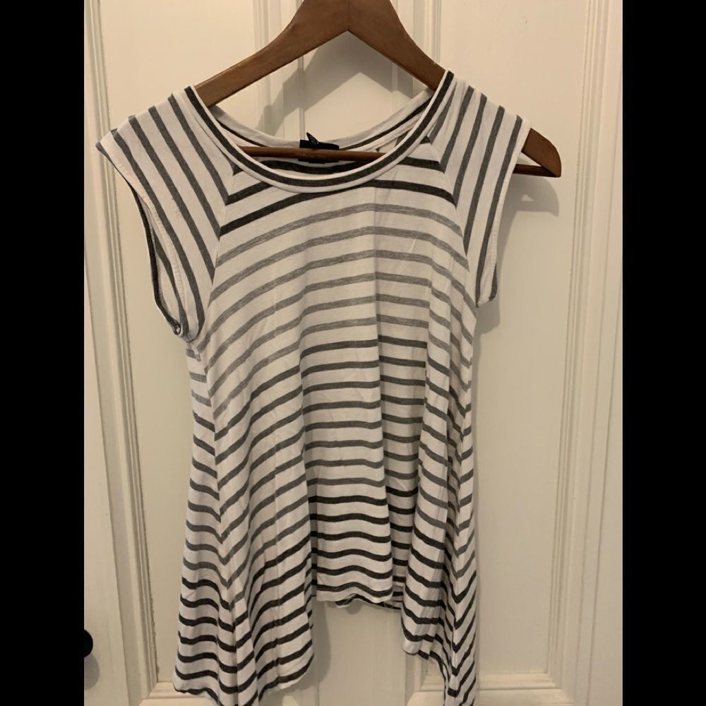 Gray and White striped  Mossimo Muscle Tee XS